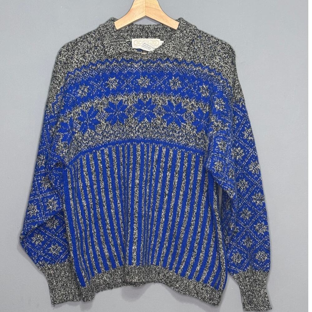 Vintage SCOT'S LTD Grandpa Core Sweater Size: Medium 100% Wool